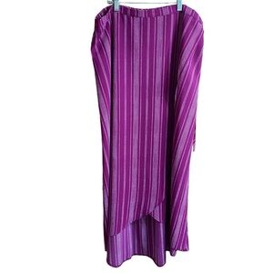 Maurice’s Purple Stripe Wrap Pull On Maxi Skirt Size XL